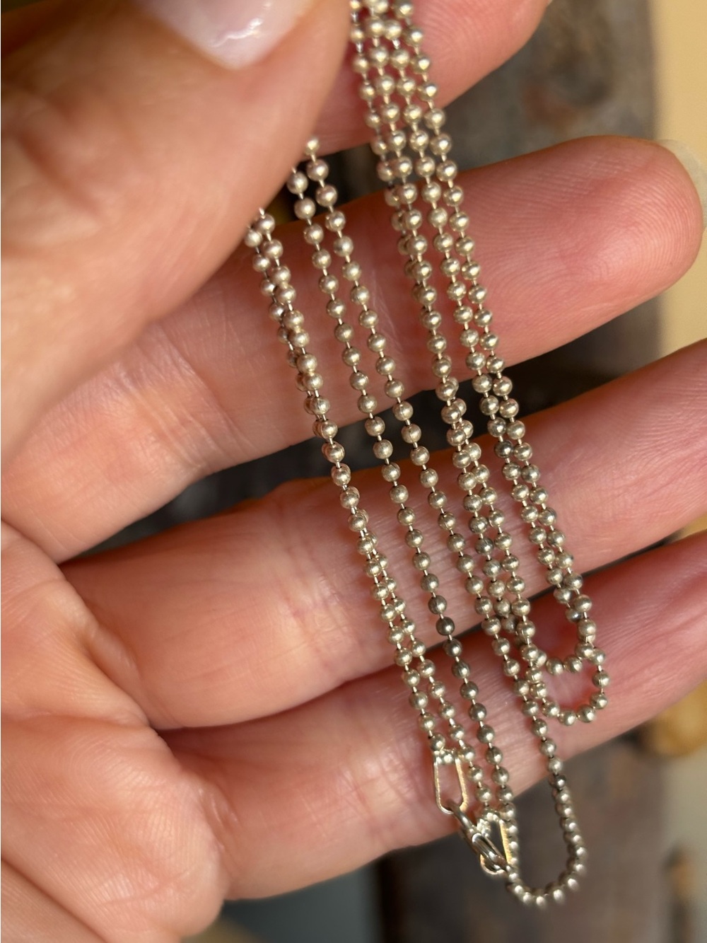 Vintage Sterling Silver 925 Italy Micro Bead Chain Necklace